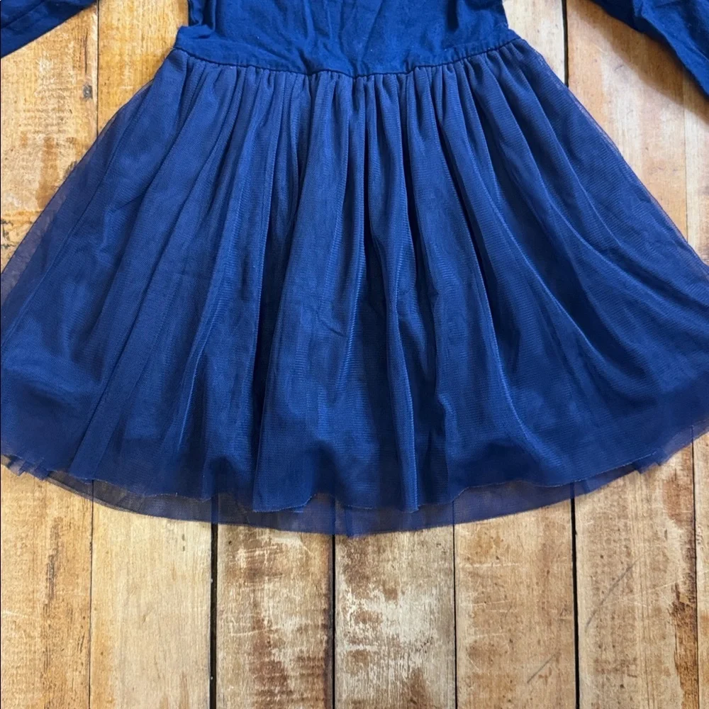 Carter Navy Blue Long Sleeve Dress 4T cotton with tulle skirt